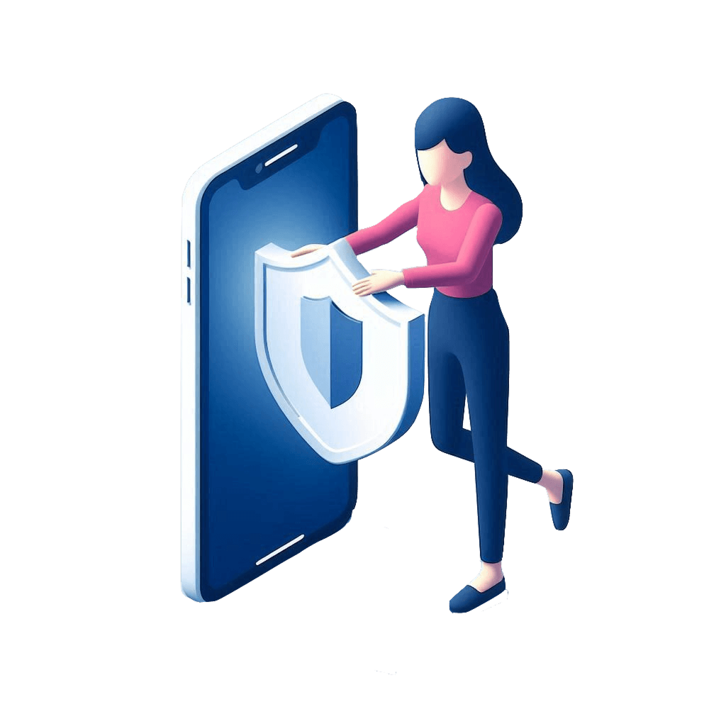 illustration d'une femme sortant d'un smartphone